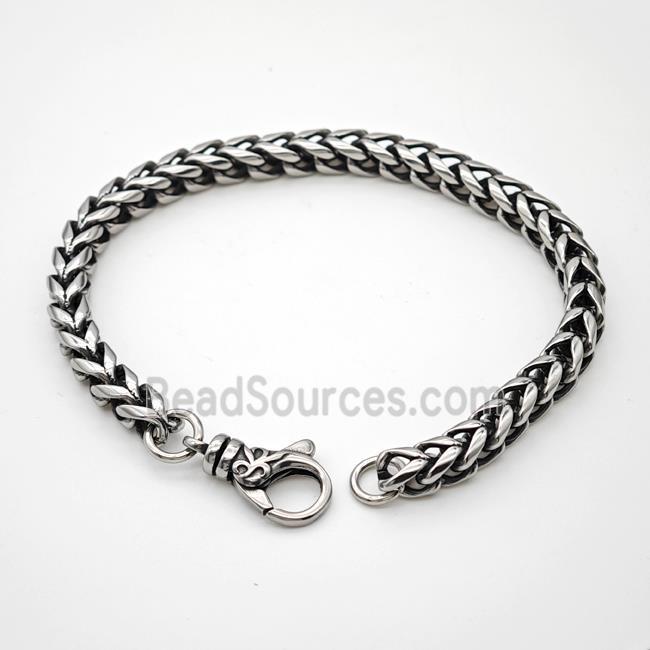 304 Stainless Steel Bracelet Antique Silver