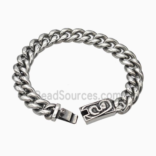 304 Stainless Steel Bracelet Antique Silver