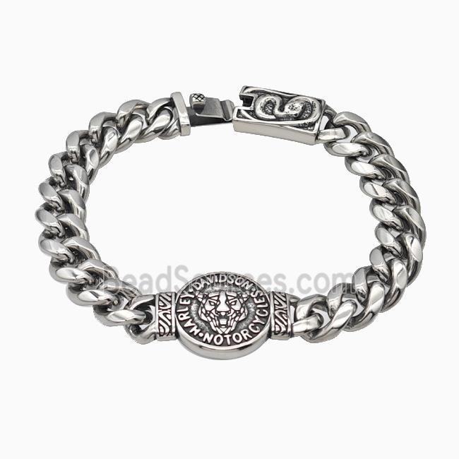 304 Stainless Steel Bracelet Antique Silver