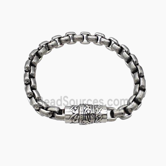 304 Stainless Steel Bracelet Antique Silver