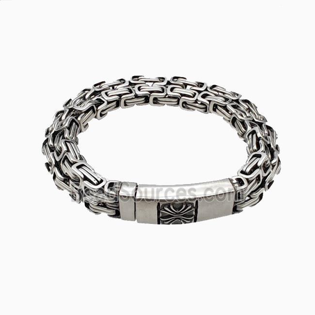 304 Stainless Steel Bracelet Antique Silver