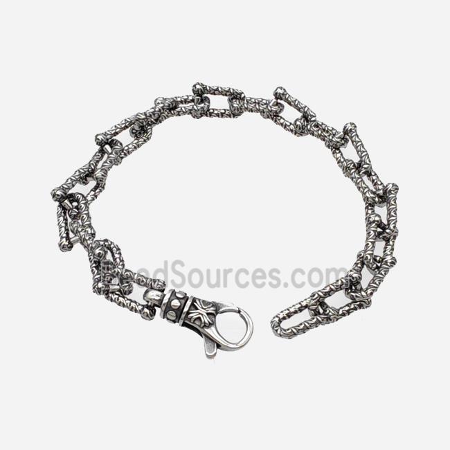 304 Stainless Steel Bracelet Antique Silver