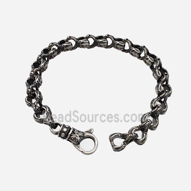 304 Stainless Steel Bracelet Antique Silver