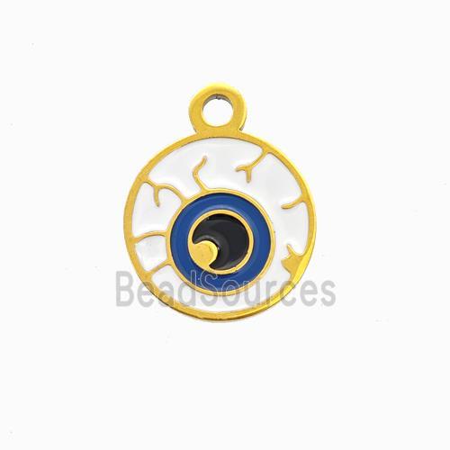 Halloween Devil Eye Charms 304 Stainless Pendant Multicolor Enamel Gold Plated