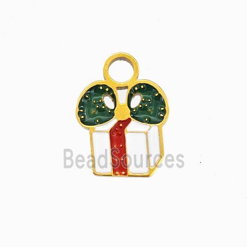 Christmas Gifts Charms 304 Stainless Steel Pendant Enamel Gold Plated