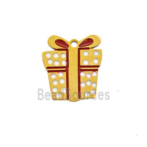 Christmas Gifts Charms 304 Stainless Steel Pendant Enamel Gold Plated