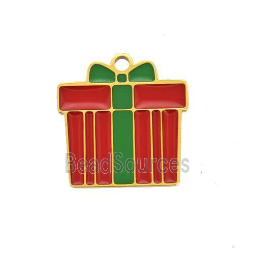 Christmas Gifts Charms 304 Stainless Steel Pendant Enamel Gold Plated