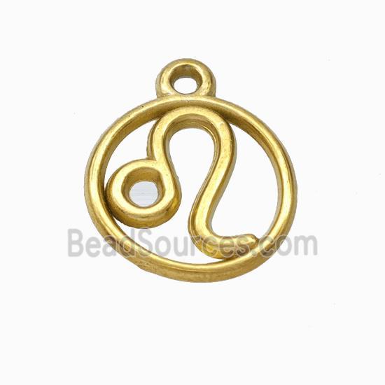 Stainless Steel Symbol Pendant Zodiac Leo Gold Plated