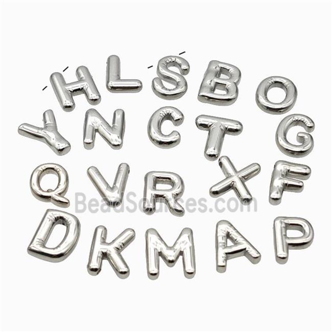 Raw Stainless Steel Alphabet Pendant Mix Letter