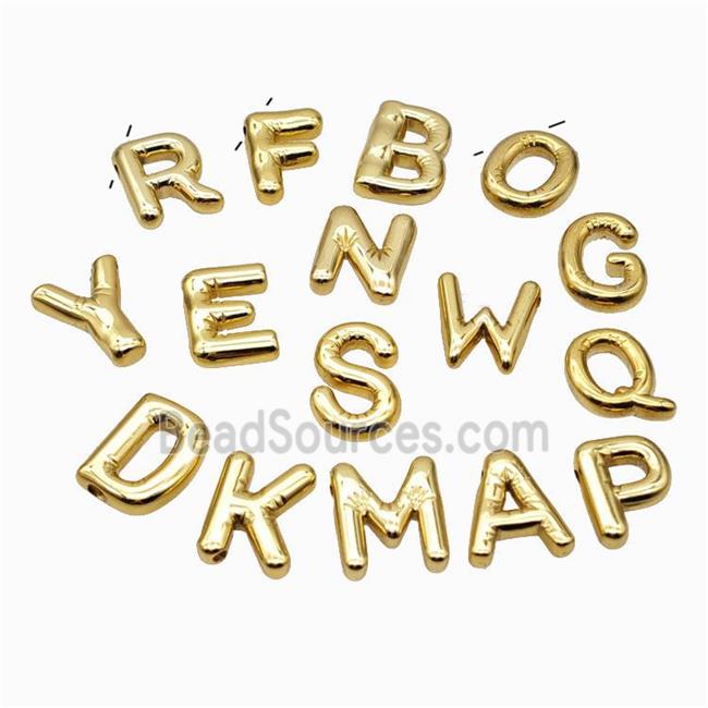 Stainless Steel Alphabet Pendant Mix Letter Gold Plated