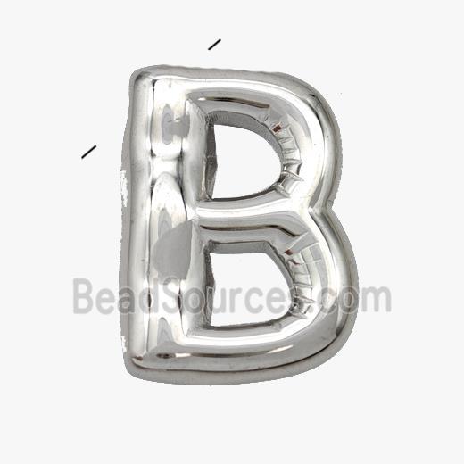 Stainless Steel letter Pendant, Platinum Plated