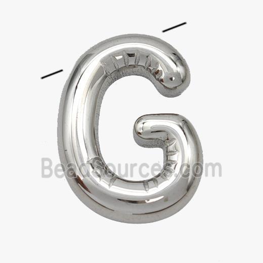 Stainless Steel letter Pendant, Platinum Plated