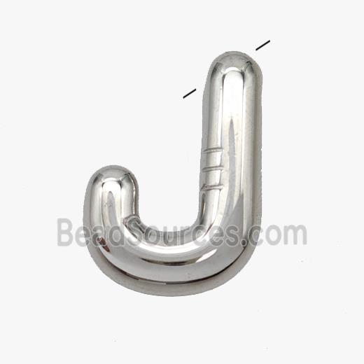 Stainless Steel letter Pendant, Platinum Plated