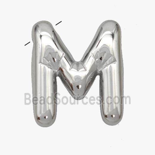 Stainless Steel letter Pendant, Platinum Plated