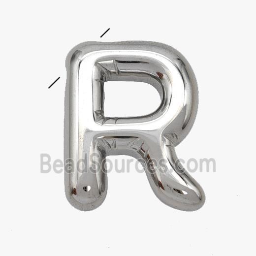 Stainless Steel letter Pendant, Platinum Plated