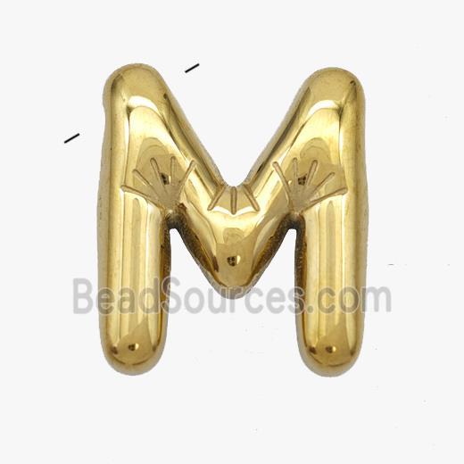 Stainless Steel letter Pendant, Gold Plated