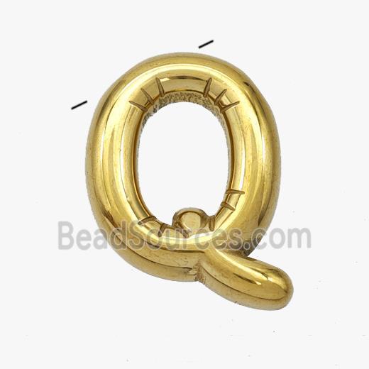 Stainless Steel letter Pendant, Gold Plated