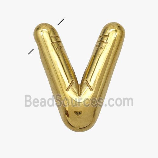 Stainless Steel letter Pendant, Gold Plated