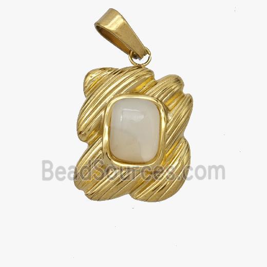 Stainless Steel Pendant, Gold Plated