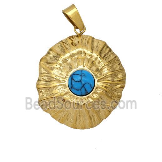 Stainless Steel Pendant, Gold Plated