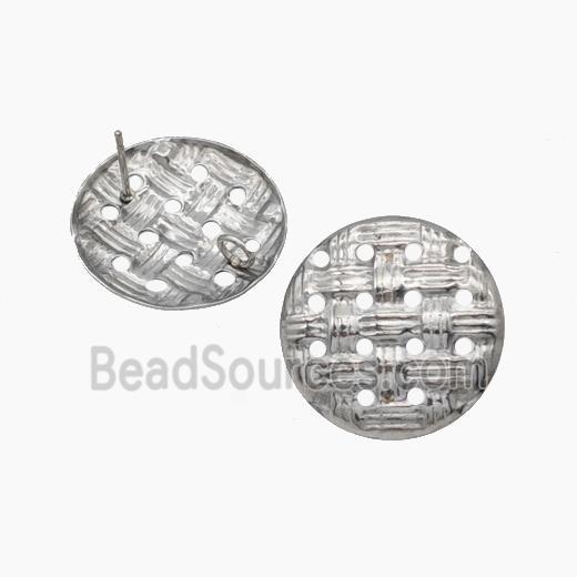 Stainless Steel earring studs, platinum Plated