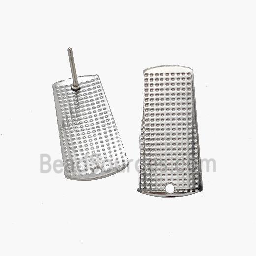 Stainless Steel earring studs, platinum Plated