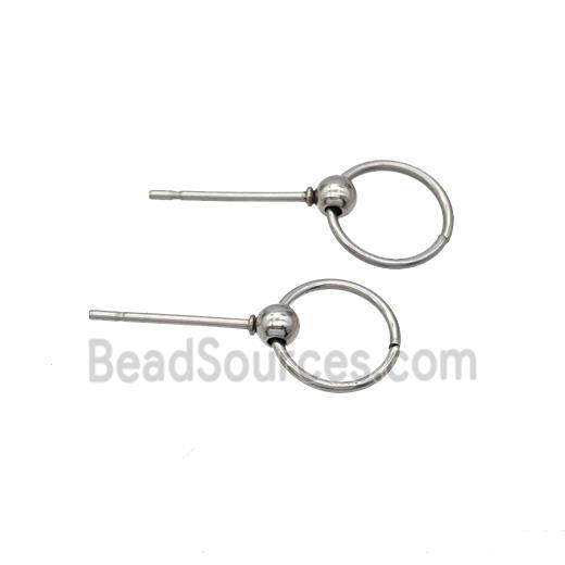 Stainless Steel earring studs, platinum Plated