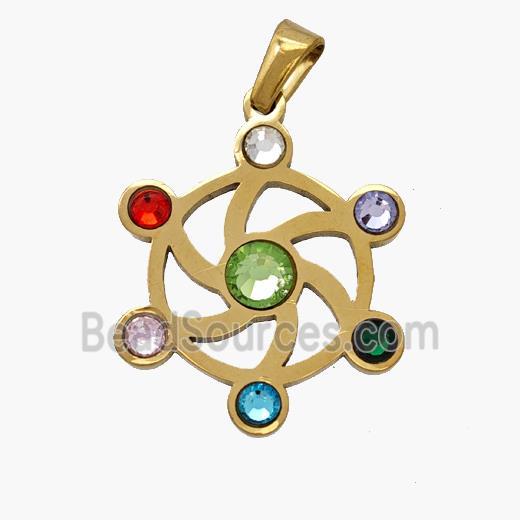 Stainless Steel pendant, gold Plated