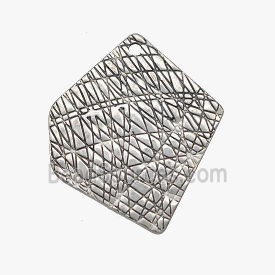 Stainless Steel pendant, Platinum Plated