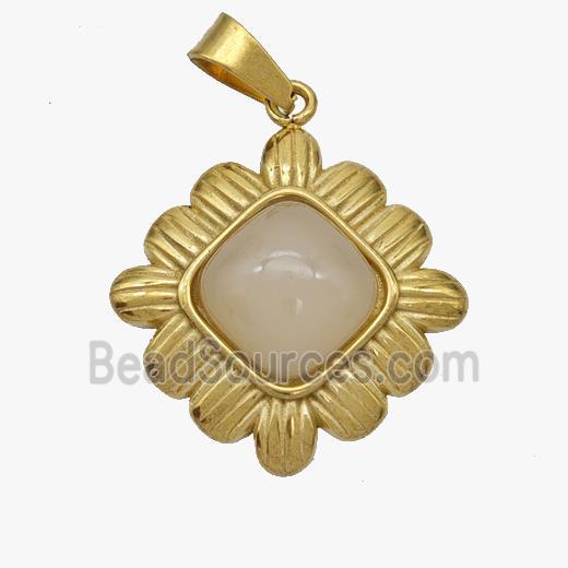 Stainless Steel Pendant, Gold Plated