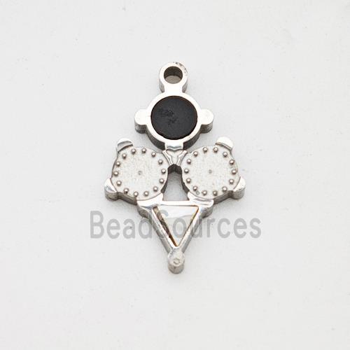 Stainless Steel Pendant, Platinum Plated