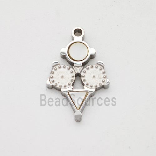 Stainless Steel Pendant, Platinum Plated