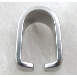 Stainless Steel Hinge Pinch Bail, platinum plated