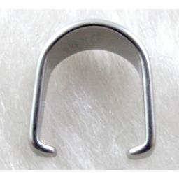 Stainless Steel Hinge Pinch Bail, platinum plated