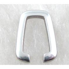 Stainless Steel Hinge Pinch Bail, platinum plated