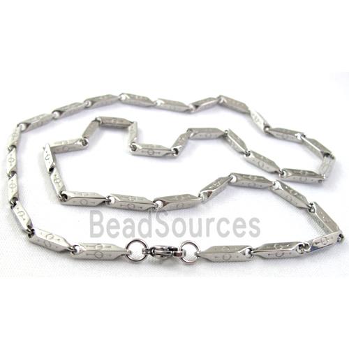 Stainless steel Necklace, platinum plated