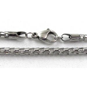 Stainless steel Necklace, platinum plated