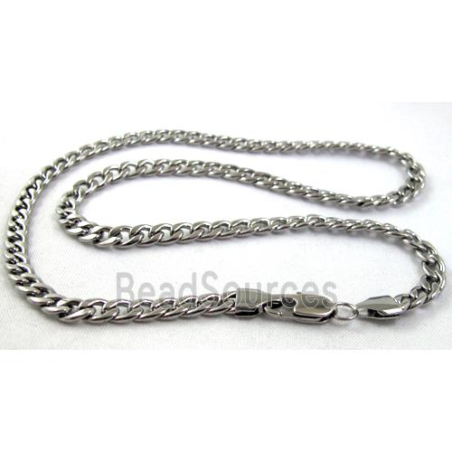 Stainless steel Necklace, platinum plated