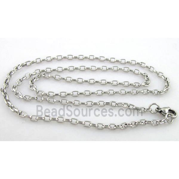 Stainless Steel Necklace, platinum plated