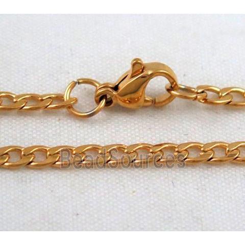 golden plated Stainless Steel Necklace Chain