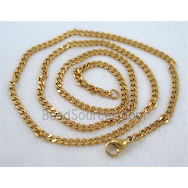 golden plated Stainless Steel Necklace Chain