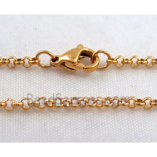 golden plated Stainless Steel Necklace Chain