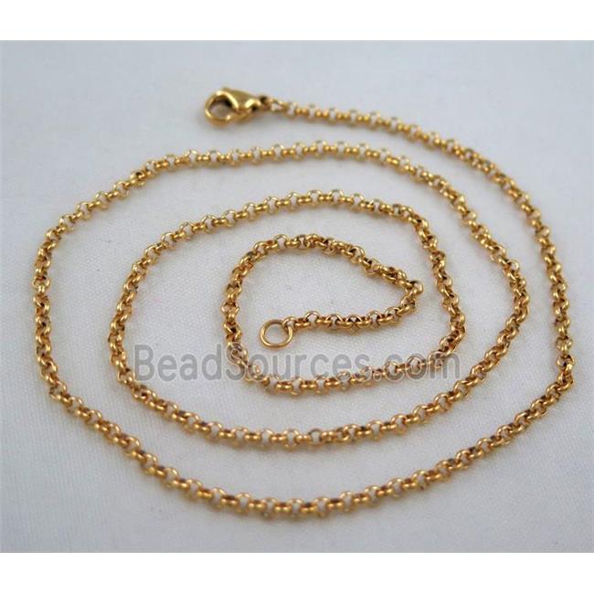 golden plated Stainless Steel Necklace Chain