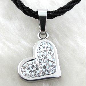 Stainless steel pendants, Rhinestone, nickel free