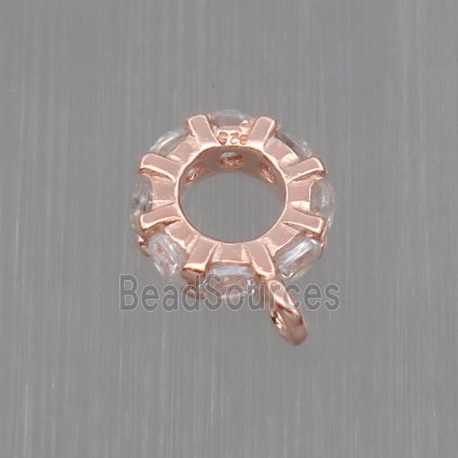 Sterling Silver hanger pave zircon, rose gold