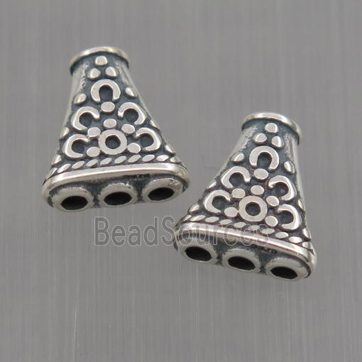 Sterling Silver beads for 1-3 string, antique silver