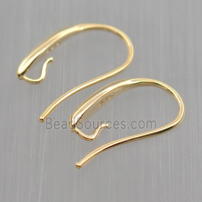 Sterling Silver Hook Earrings, gold plated