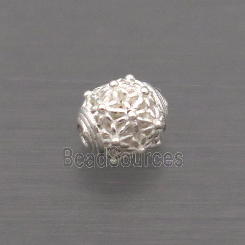 Sterling Silver Beads Round Hollow