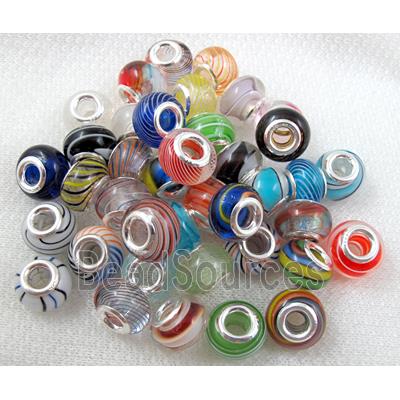 murano glass Bead, Sterling Silver Core, mix color