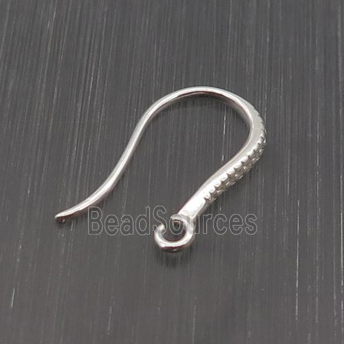 Sterling Silver Hook Earring Pave Zircon